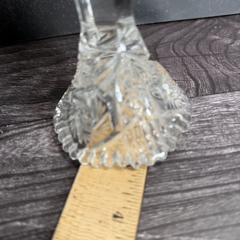 Vintage NUCUT Imperial Glass Sawtooth Tall Footed Bowl Candy Dish Marked - Thumbnail 12