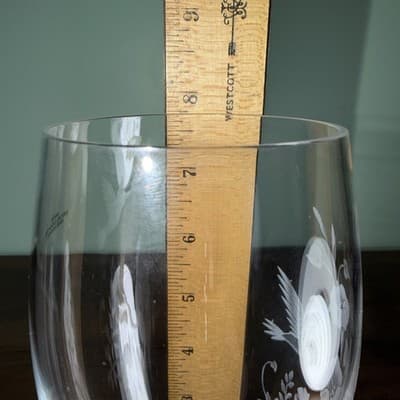 VTG 16 Oz Replacement Avon Hummingbird Lead Crystal Glass Goblets Wine Glass 8" - Thumbnail 10