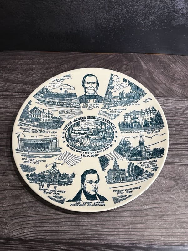 Tiffin-Seneca Sesquicentennial 1817-1967 Commemorative Collector Plate 10” - Thumbnail 2