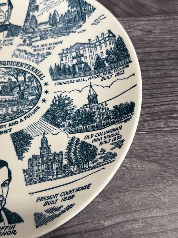Tiffin-Seneca Sesquicentennial 1817-1967 Commemorative Collector Plate 10” - Thumbnail 8