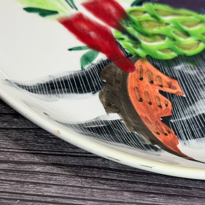 Mancioli Italy Hand Painted Vegetable Dinner Plate - Thumbnail 6
