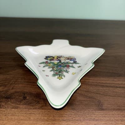 Vintage Nikko Japan Christmas Tree Shaped Candy Dish Trinket Or Spoon Holder - Thumbnail 5