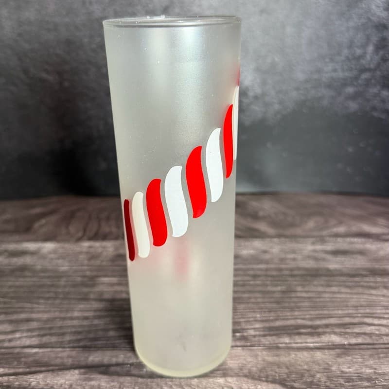 WN Vintage Libbey Frosted Candy Stripe Tom Collins Glasses - Set of 2 - Thumbnail 9