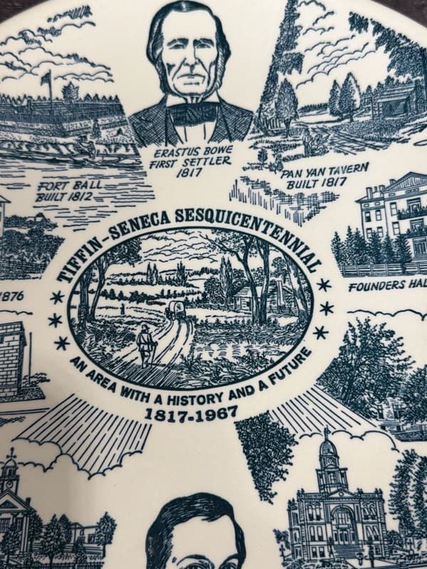Tiffin-Seneca Sesquicentennial 1817-1967 Commemorative Collector Plate 10” - Thumbnail 4