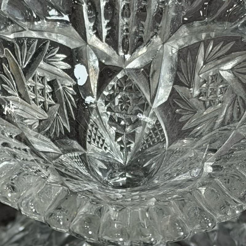 Vintage NUCUT Imperial Glass Sawtooth Tall Footed Bowl Candy Dish Marked - Thumbnail 10