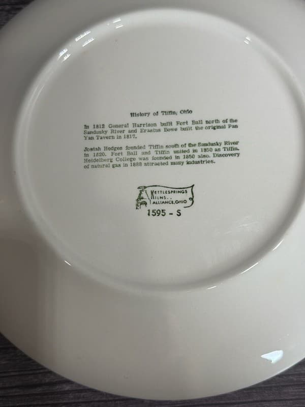 Tiffin-Seneca Sesquicentennial 1817-1967 Commemorative Collector Plate 10” - Thumbnail 12