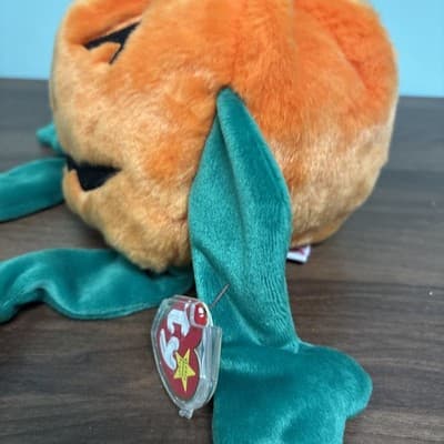 Ty Baby Giant Pumpkin Floppy Weighted Arms And Legs Jack O Lantern - Thumbnail 2