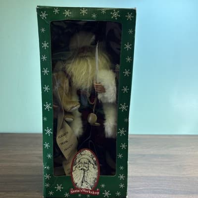 Santa's Workshop - Santa with List, 16" Teddy Bear Feather Writing - Thumbnail 20