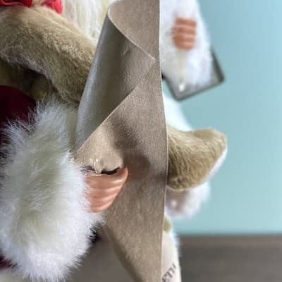 Santa's Workshop - Santa with List, 16" Teddy Bear Feather Writing - Thumbnail 12