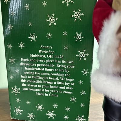 Santa's Workshop - Santa with List, 16" Teddy Bear Feather Writing - Thumbnail 15