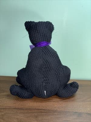 HALLOWEEN Black Cat Stuffed Weighted Figure Shelf Sitter Primitive - Thumbnail 3
