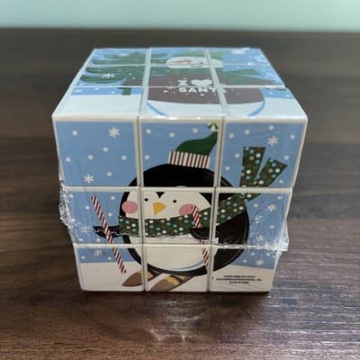 Christmas Santa Cube & Rubik's Vintage Fun World Puzzle Toy 3 x 3 - Thumbnail 7