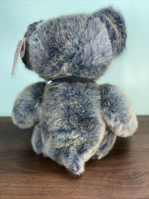 Russ Teddy Bear Weighted Feet Benson Plush Stuffed Animal Frosted Gray Blue Soft - Thumbnail 7