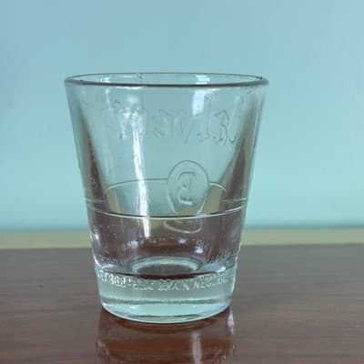 Calvert Shot Glass Clear Glass Embossed With Shot Line 2 1/4" Height VGC - Thumbnail 2
