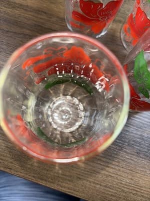 Set Of 4 Vintage Anchor Hocking Red Hibiscus Drinking Glasses Hawaiian Tropical - Thumbnail 9