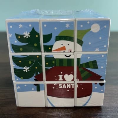 Christmas Santa Cube & Rubik's Vintage Fun World Puzzle Toy 3 x 3
