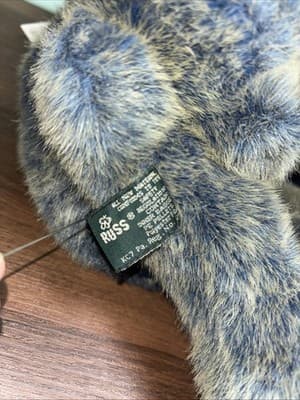 Russ Teddy Bear Weighted Feet Benson Plush Stuffed Animal Frosted Gray Blue Soft - Thumbnail 12