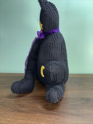 HALLOWEEN Black Cat Stuffed Weighted Figure Shelf Sitter Primitive - Thumbnail 5