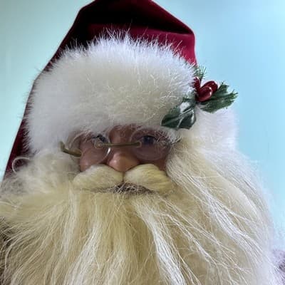 Santa's Workshop - Santa with List, 16" Teddy Bear Feather Writing - Thumbnail 7