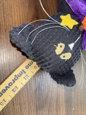HALLOWEEN Black Cat Stuffed Weighted Figure Shelf Sitter Primitive - Thumbnail 9