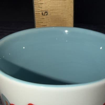 Starbucks 2008 CHERRY BLOSSOM Mug Cup Blue & Red Flower ceramic Micro Dish 12 oz - Thumbnail 8