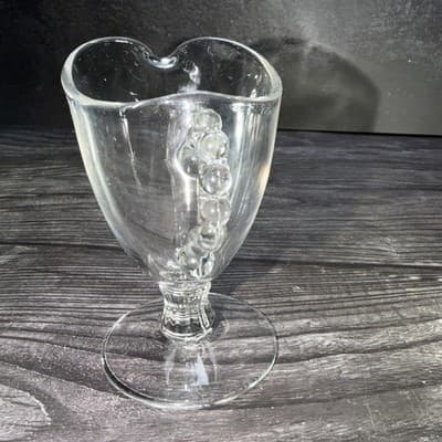 Imperial Candlewick Clear Glass Creamer & Sugar Set on Pedestal Elegant Glass - Thumbnail 13