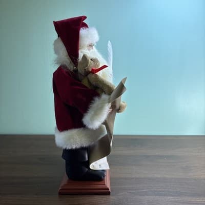 Santa's Workshop - Santa with List, 16" Teddy Bear Feather Writing - Thumbnail 10