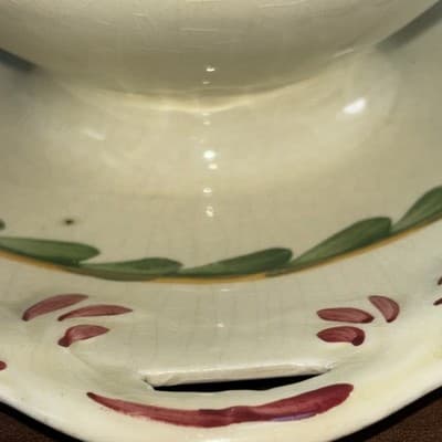Baker & Co. "Old English" Hand Painted 1920’s Gravy Boat With Attached Tray - Thumbnail 7
