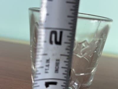 Calvert Shot Glass Clear Glass Embossed With Shot Line 2 1/4" Height VGC - Thumbnail 6