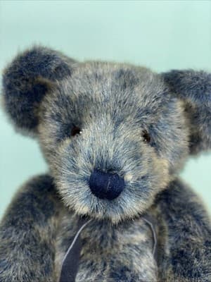 Russ Teddy Bear Weighted Feet Benson Plush Stuffed Animal Frosted Gray Blue Soft - Thumbnail 2