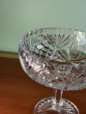 Vintage Tall Cut Crystal Pedestal Covered Candy Dish American Brilliant - Thumbnail 11