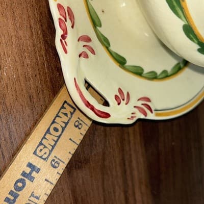 Baker & Co. "Old English" Hand Painted 1920’s Gravy Boat With Attached Tray - Thumbnail 19