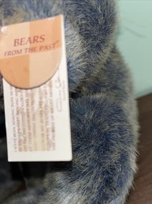 Russ Teddy Bear Weighted Feet Benson Plush Stuffed Animal Frosted Gray Blue Soft - Thumbnail 5