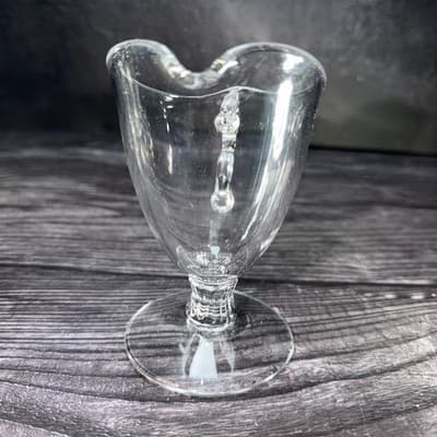 Imperial Candlewick Clear Glass Creamer & Sugar Set on Pedestal Elegant Glass - Thumbnail 11