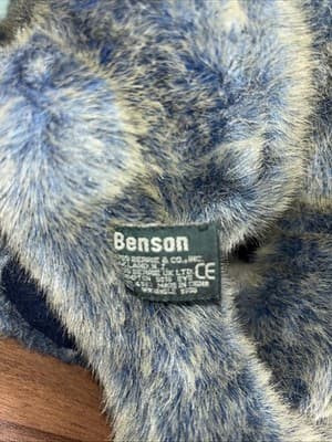 Russ Teddy Bear Weighted Feet Benson Plush Stuffed Animal Frosted Gray Blue Soft - Thumbnail 11