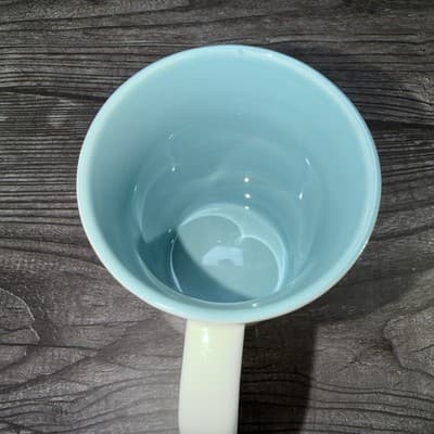 Starbucks 2008 CHERRY BLOSSOM Mug Cup Blue & Red Flower ceramic Micro Dish 12 oz - Thumbnail 5