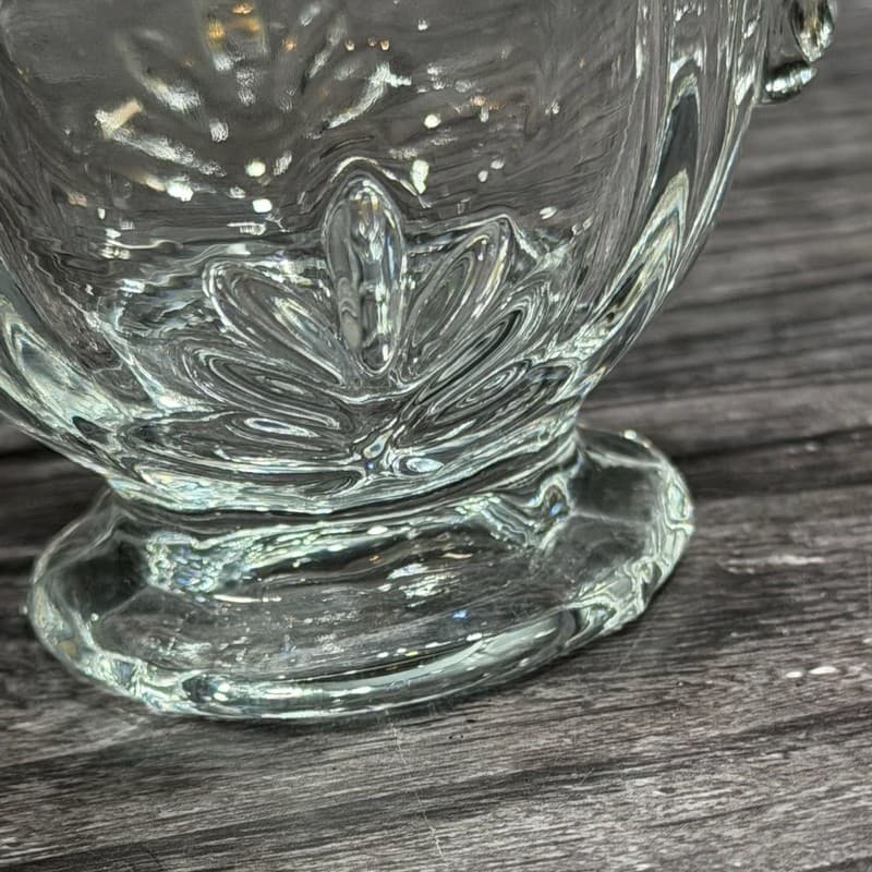Vintage Fostoria Baroque Clear Individual Sugar and Creamer Set Manganese Glass - Thumbnail 3