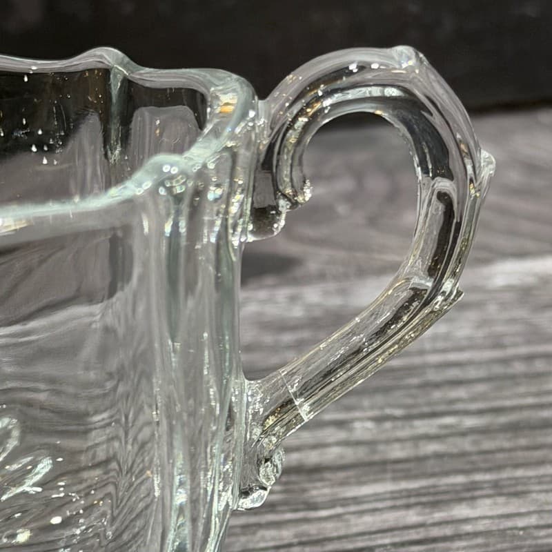 Vintage Fostoria Baroque Clear Individual Sugar and Creamer Set Manganese Glass - Thumbnail 8