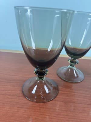 Mikasa Iced Tea Gray Glasses Water Goblets Set of 4 Ridgefield Smoke Goblet - Thumbnail 2