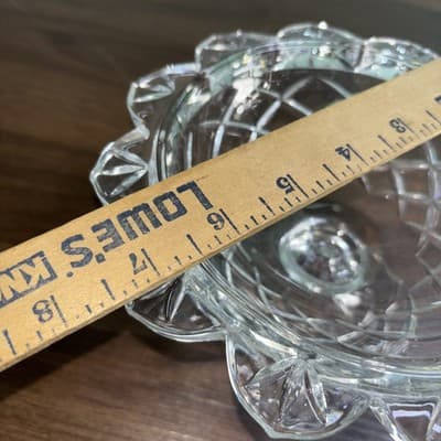 Vintage Polonia 24% Lead Crystal Candy Dish Rings Clear Scalloped Edge Pedestal - Thumbnail 13