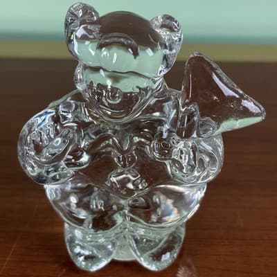 Vintage Clown Jester Clear Art Glass Figurine Paperweight 4" Abstract A Crazy - Thumbnail 8