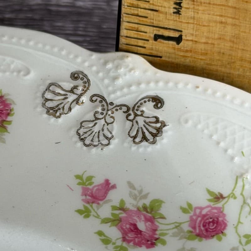 Wood & Son England Royal Semi-Porcelain Pink Rose 9" Scalloped Dinner Plate - Thumbnail 9
