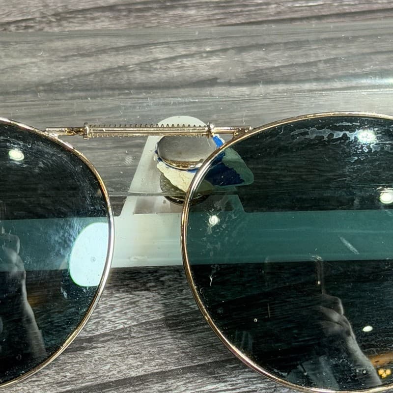 Solar Shield Rectangular 54mm Clip-On Sunglasses - Gold Tone Frame - Thumbnail 3