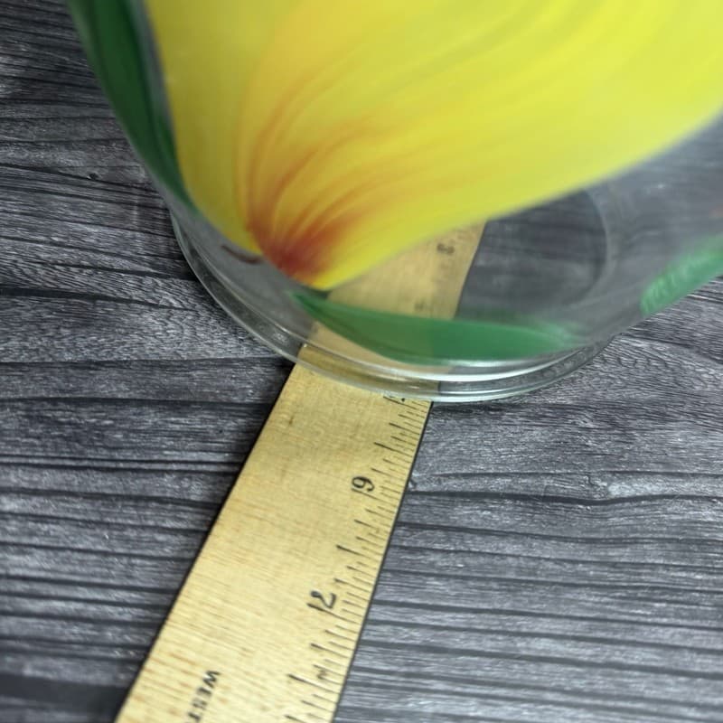 Vintage Hand-Painted Fruit Glass Canister Cookie Jar with Lid Kitchenware - Thumbnail 9