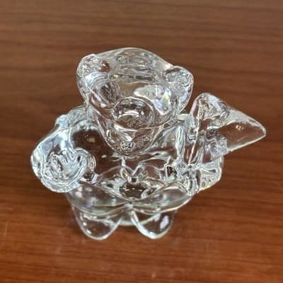 Vintage Clown Jester Clear Art Glass Figurine Paperweight 4" Abstract A Crazy - Thumbnail 3