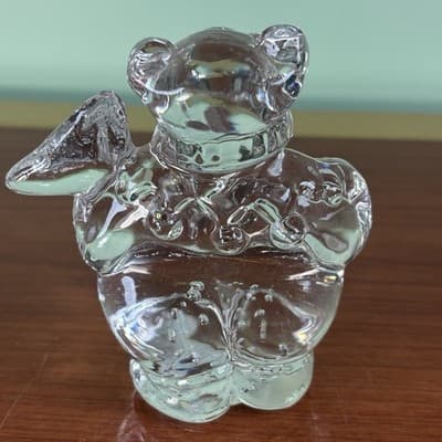 Vintage Clown Jester Clear Art Glass Figurine Paperweight 4" Abstract A Crazy - Thumbnail 5