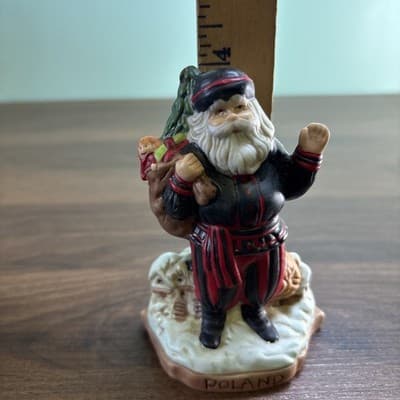 Vintage Santa's Of The Nations Poland 3.75" Figurine Santa Porcelain NO BOX - Thumbnail 10
