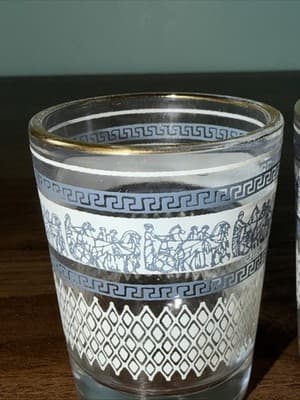 Vintage Jeanette Blue Hellenic Wedgwood Shot Glass Set of 2 - Thumbnail 5