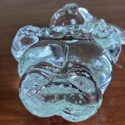 Vintage Clown Jester Clear Art Glass Figurine Paperweight 4" Abstract A Crazy - Thumbnail 7