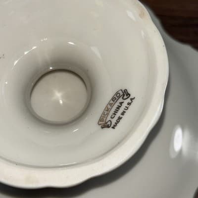 Pickard China Ravenswood Christmas Holly Dinner Serving 6” Candy Dish Gold Tri - Thumbnail 8